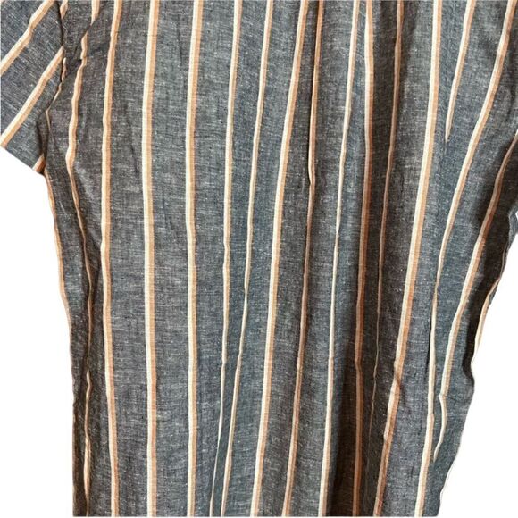 Line of trade cotton & linen blend striped button shirt - Picture 8 of 9